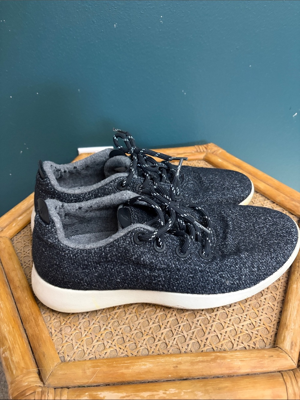 allbirds Men's Charcoal Wool Runners with White Soles